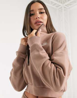 nike beige cropped sweatshirt