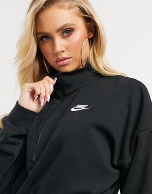 Nike Essentials black cropped high neck 
