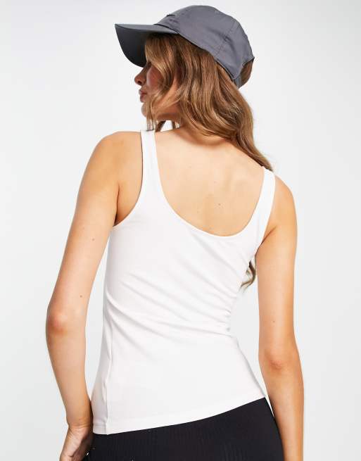 Off Duty Rib Jersey Support Cami, White