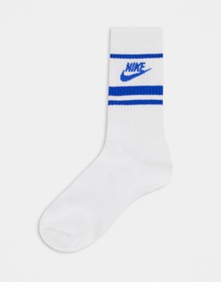 Nike Essentials - Confezione da 3 paia di calzini bianchi/blu | ASOS