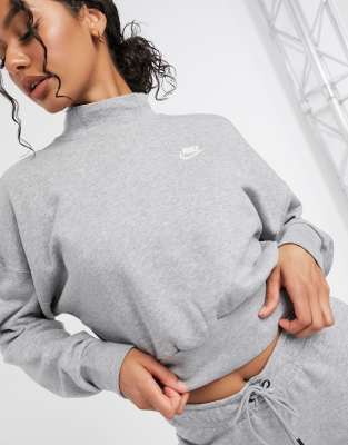 cropped mock neck sweatshirt