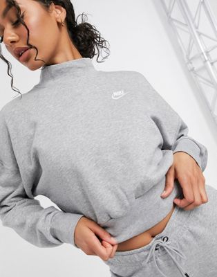 women's nike sportswear essential fleece mock neck sweatshirt