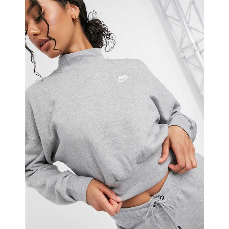 Grey cropped 2024 nike hoodie