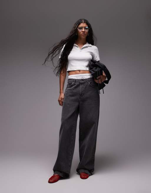 Nike Essentials cropped polo top in gray, 2 of 4
