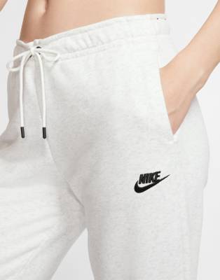 Nike Essentials cuffed sweatpants in white heather