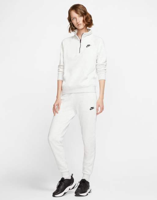 Nike Essentials Fleece cuffed cargo sweatpants in white heather - WHITE