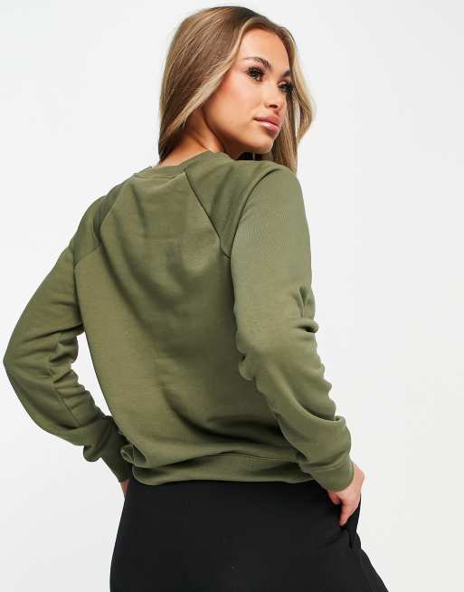 Olive green outlet nike crew neck