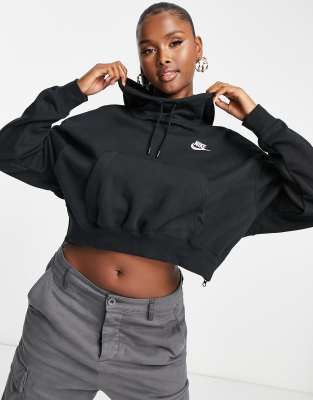 Nike Essentials Fleece side-zip hoodie in black