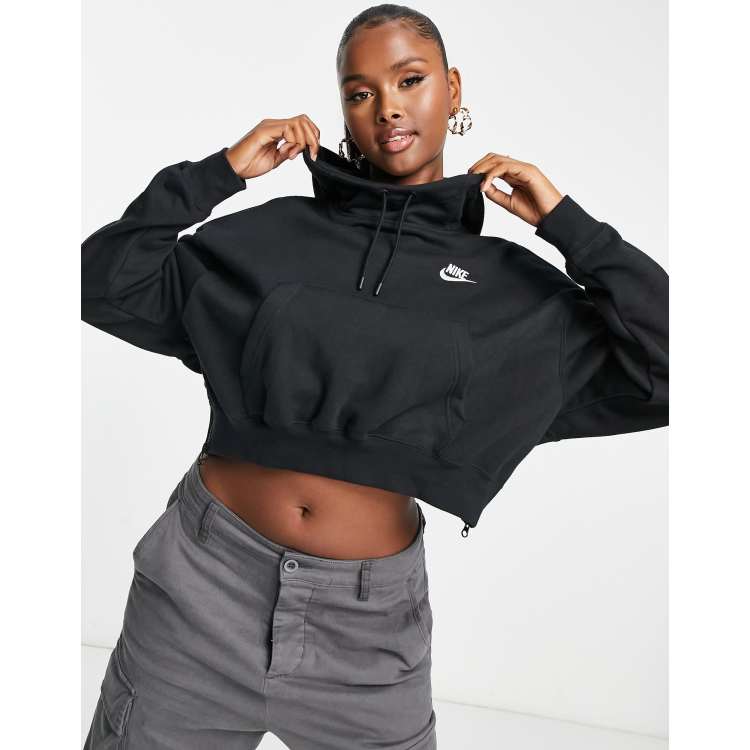 Nike Essentials Fleece side zip hoodie in black