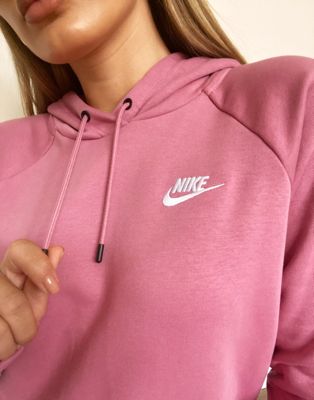 pink nike essentials hoodie