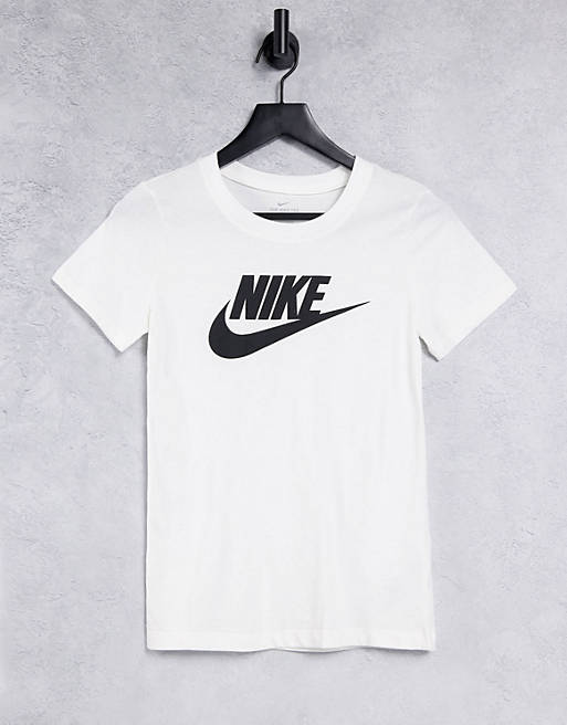 Nike Essentials Icon Futura logo t-shirt in white | ASOS