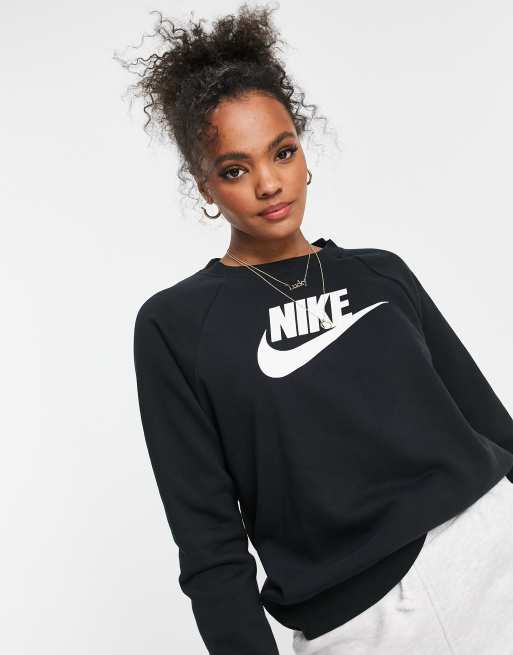 Nike Essentials logo crew neck sweat in black