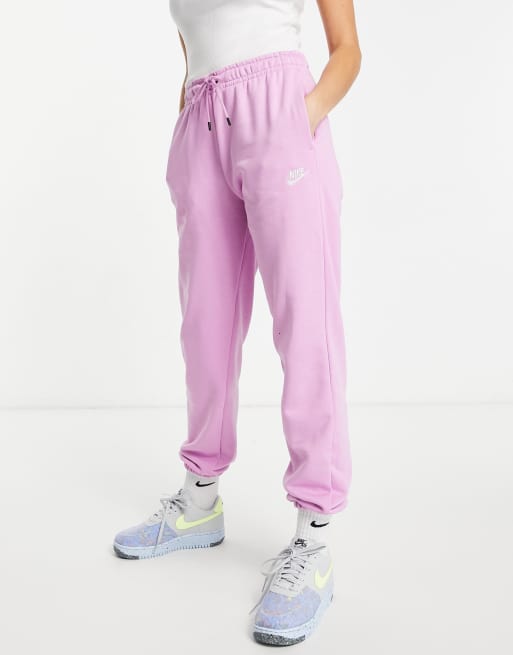 Nike Trend Fleece oversized cuffed sweatpants in pink, ASOS