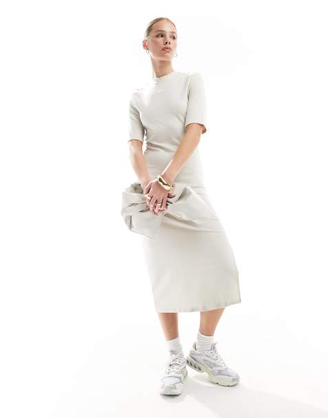 Nike Essentials midi dress in cream - view 1