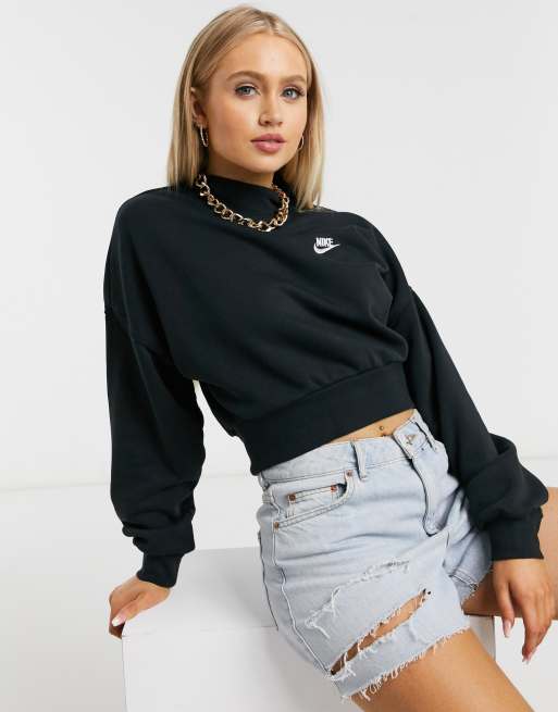 Tommy hilfiger mock 2024 neck cropped sweatshirt