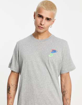 nike essentials+ multi logo t shirt in white