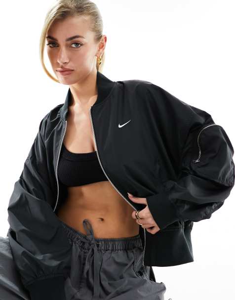 Nike Essentials oversized bomber jacket in black  - view 1