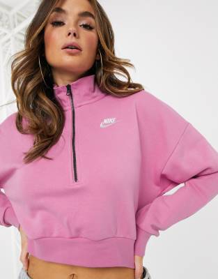 pink nike cropped hoodie