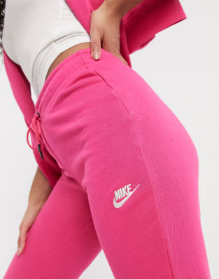 nike essentials pink slim joggers