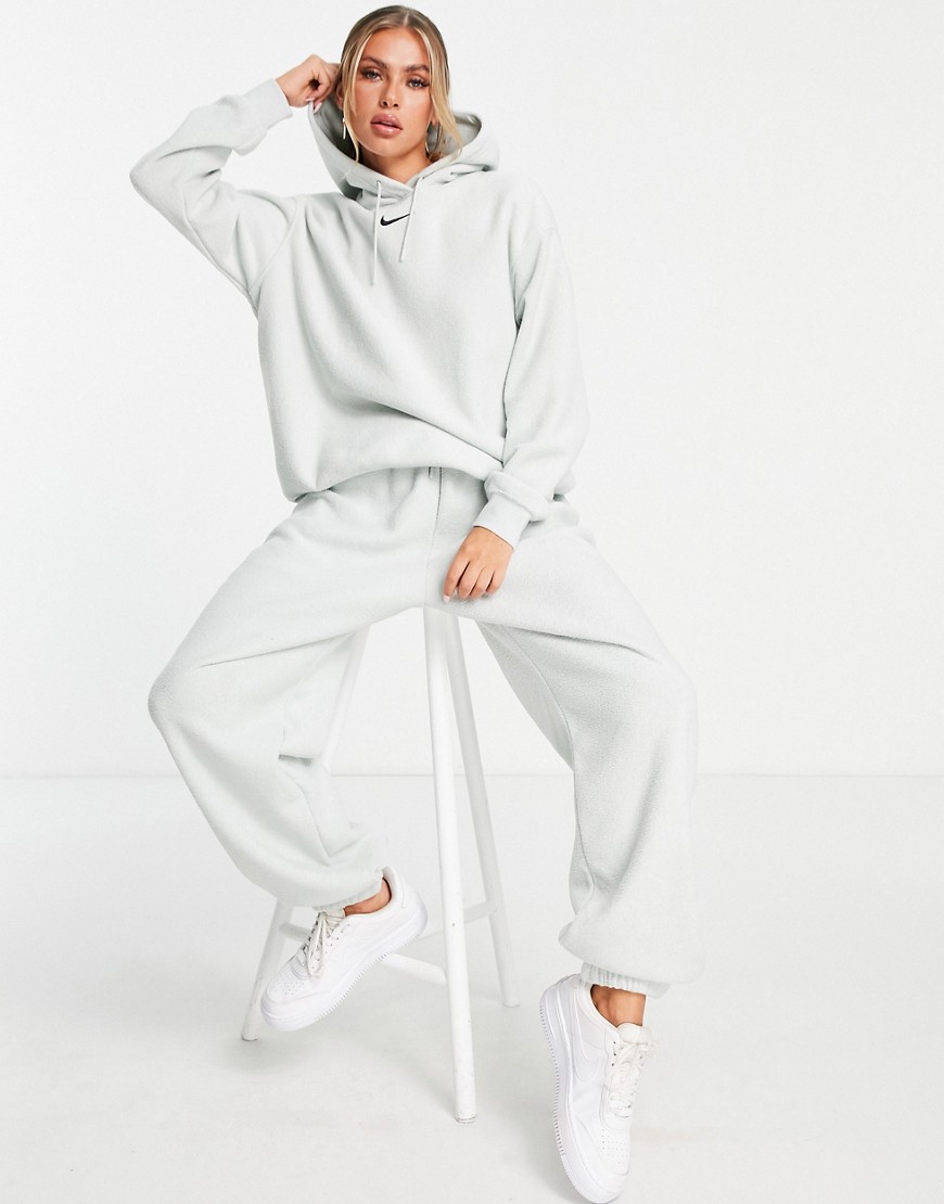 Nike Essentials Plush fleece hoodie in gray-Grey