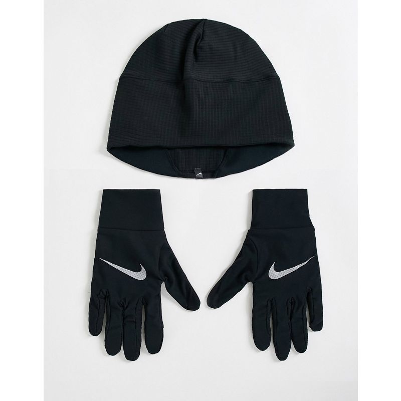 Uomo KnOvO Nike - Essentials - Set con guanti e cappellino da uomo, colore nero
