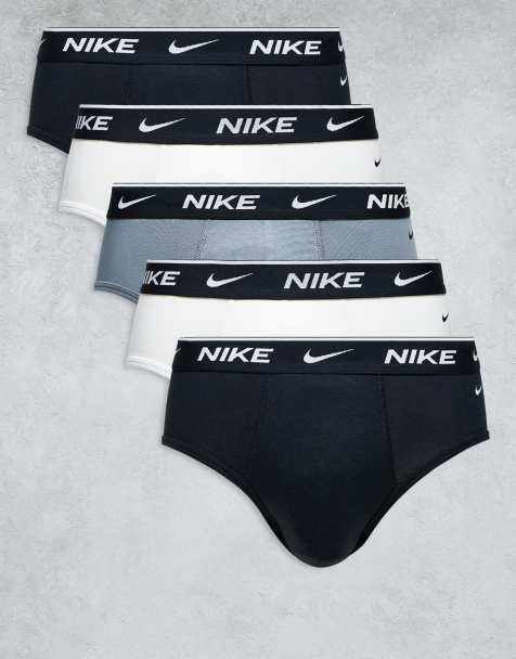 Nike - Essentials - Set van 5 katoenen onderbroeken in zwart, wit en grijs - view 1