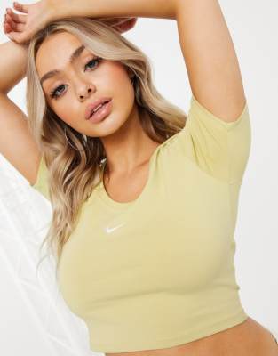 olive green nike crop top