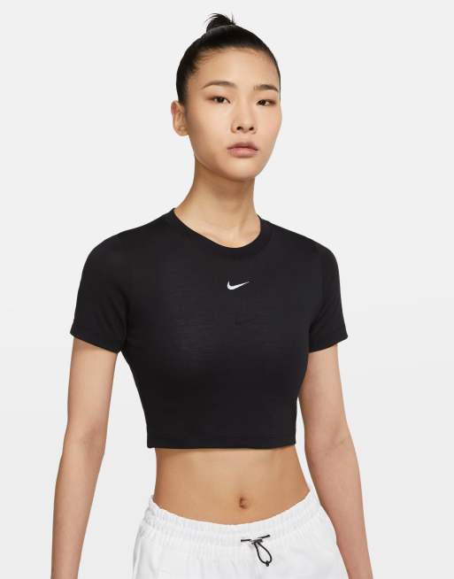 Nike Essentials slim cropped Tshirt in black ASOS