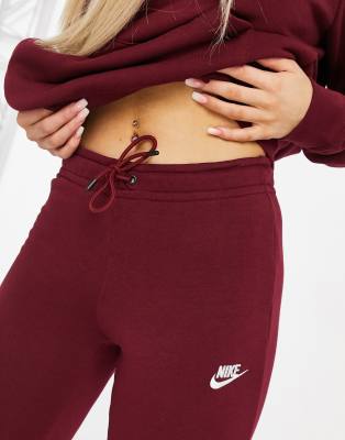 nike burgundy essentials slim joggers