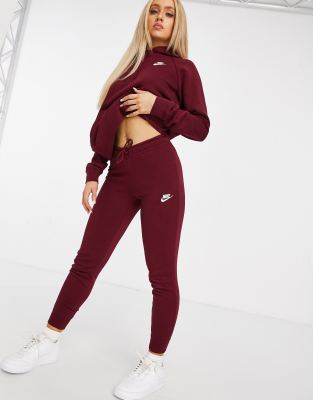 nike burgundy essentials slim joggers