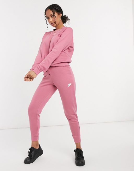 Nike pink essentials slim sweatpants