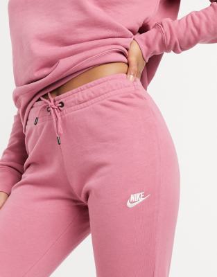 nike essentials pink slim joggers