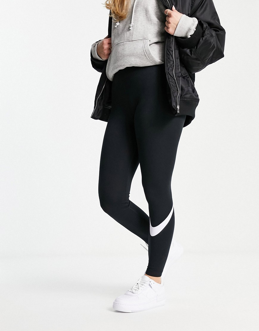 Nike Essentials swoosh leggings in black