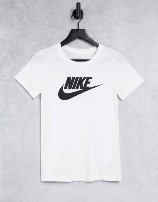 Nike - Essentials - T-Shirt con logo Icon Futura, colore bianco