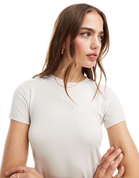 Nike - Essentials - T-shirt crop top - Beige - view 1