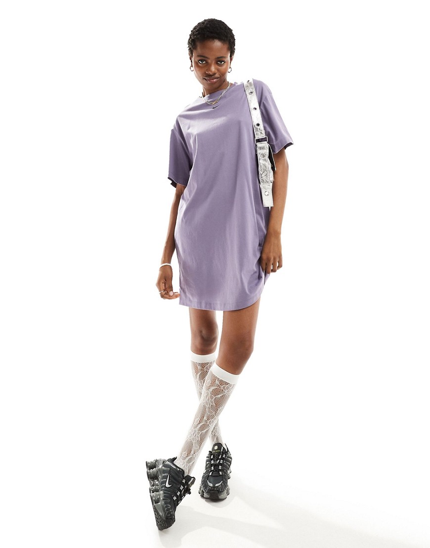Nike Essentials T-shirt Dress In Purple-gray