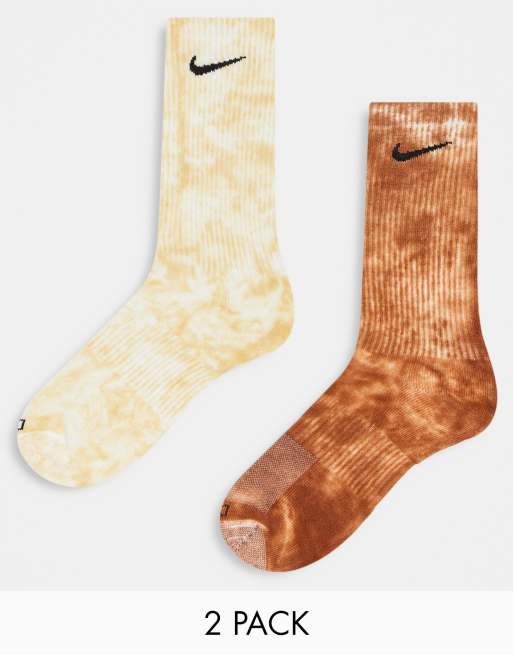 Nike – Everyday – Batikmönstrade träningsstrumpor i olika färger, 2-pack