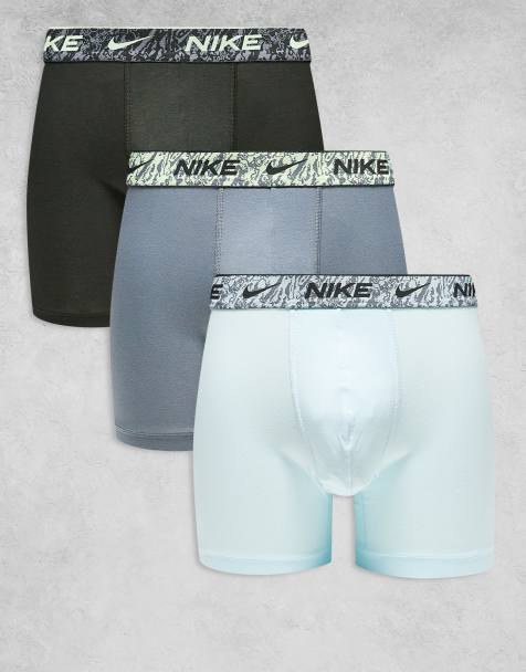 Nike – Everyday – Blå/grå/svarta boxershorts i stretchig bomull, 3-pack - view 1