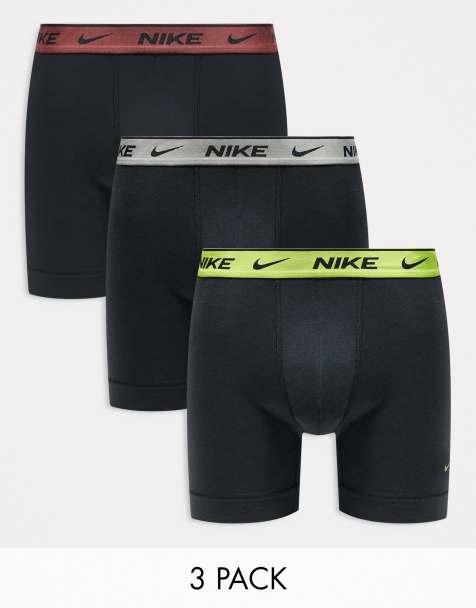Nike - Everyday - Confezione da 3 boxer in cotone elasticizzato con fascia in vita colorata gialla/grigia/marrone - view 1