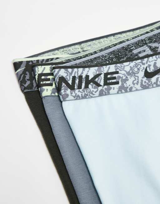 Nike - Everyday - Confezione da 3 paia di boxer in cotone elasticizzato colore blu/grigio/nero, 2 di 3