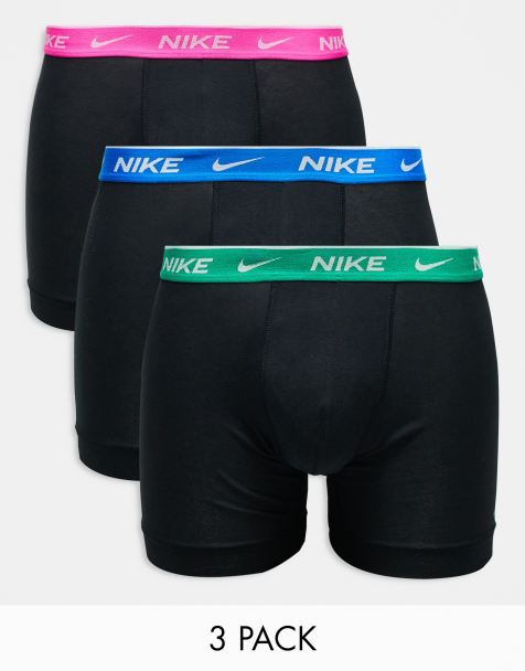 Nike - Everyday - Confezione da 3 paia di slip neri in cotone elasticizzato con elastico in vita a contrasto - view 1