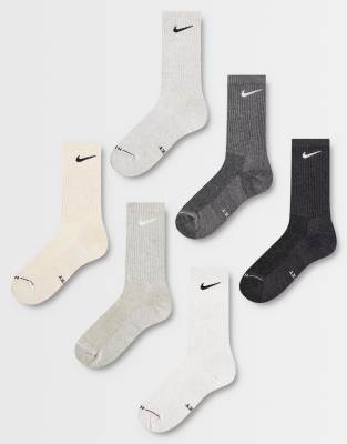 Nike Uomo Beige/Grigio Uomini, Calzini, Calzini Per Tutti I Giorni "Elevated", 6 Paia, Crema, (Confezione Da 6, 34 - 38) - Immagine 3