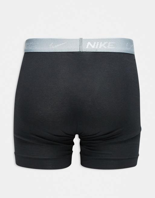 Nike – Everyday Cotton – 3er-Pack Stretch-Boxer-Slips mit farbigem Bund in Grau/Schwarz  , 3 von 3