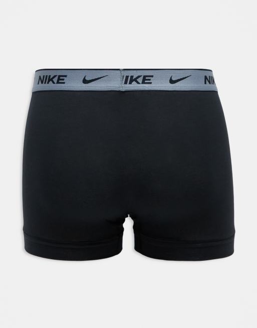 Nike - Everyday Cotton - Pakke med 3 par sorte boksershorts med stretch og kontrasterende taljebånd, 3 af 4