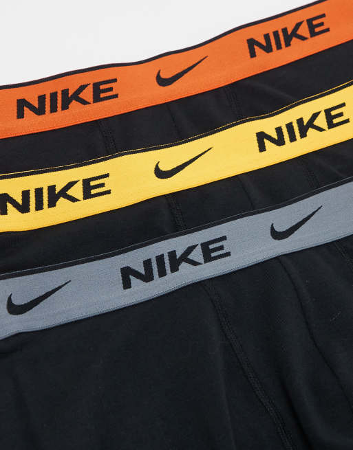 Nike - Everyday Cotton - Pakke med 3 par sorte boksershorts med stretch og kontrasterende taljebånd, 4 af 4
