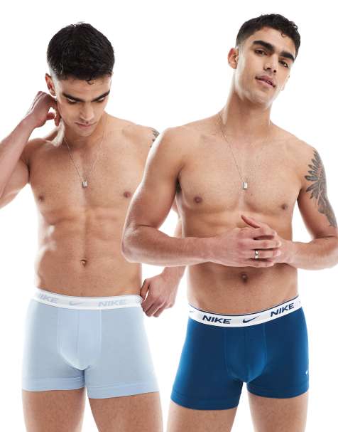Nike Everyday Cotton Stretch 2 pack briefs in blue - view 1