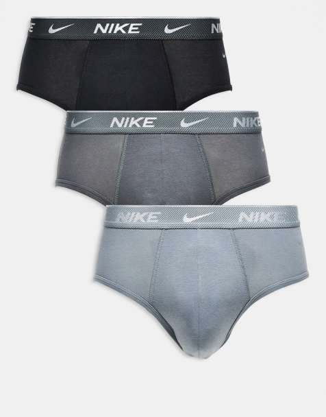 Nike Everyday Cotton Stretch 3 pack hip brief in grey / black  - view 1