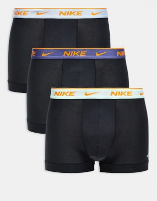 Nike Everyday Cotton Stretch 3 Pack Trunk In Brown