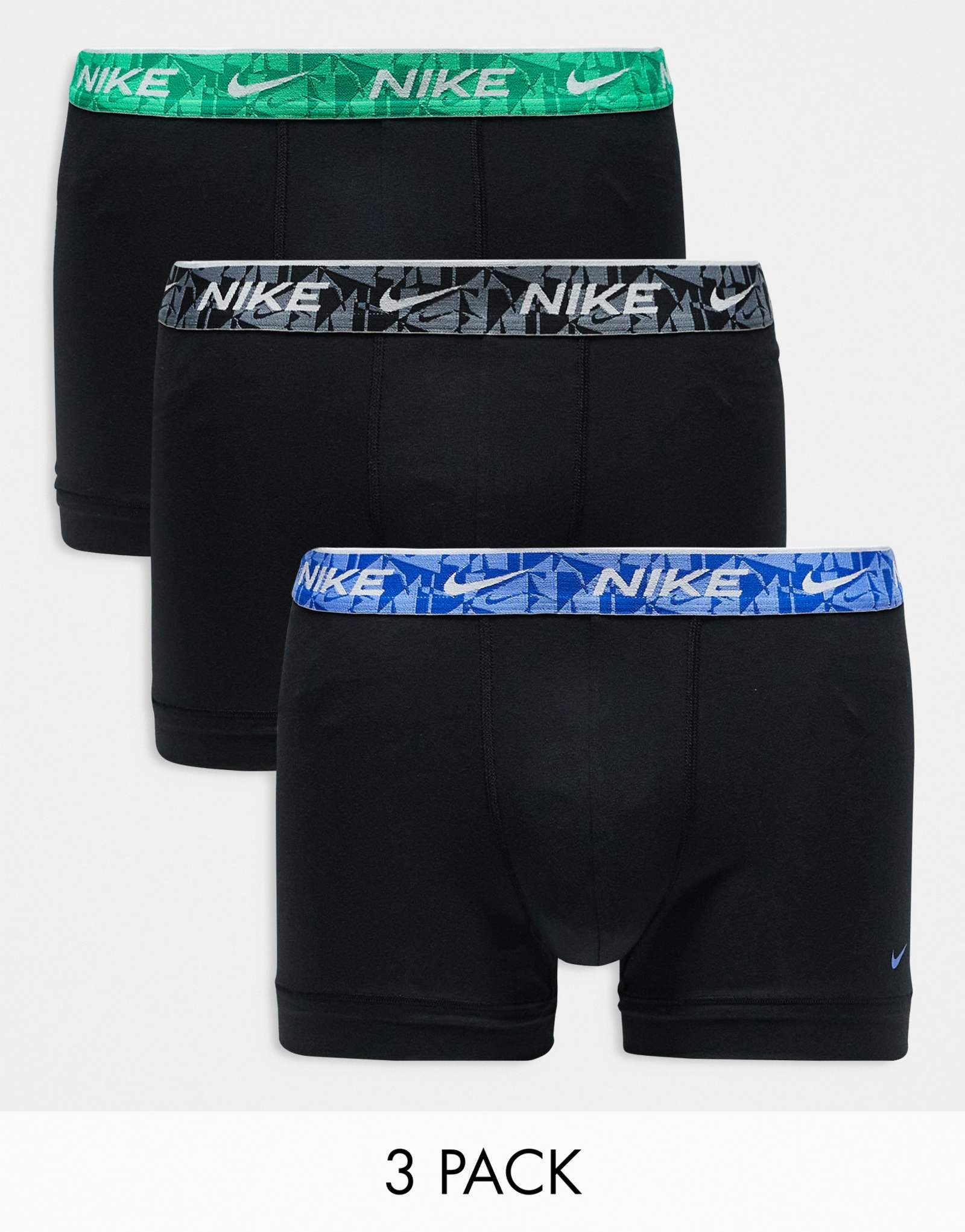 Кофта Nike Everyday Cotton Stretch из 3-х упаковок с цветным поясом черного/синего/зеленого цвета