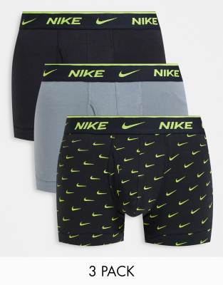 Nike Dri-fit Everyday Assorted 3-pack Performance Boxer Briefs In Multi